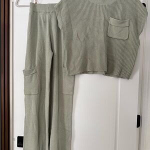 Sincerely Jules Sage Green Knit Set
